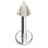 Piercing micro-labret acrylique 25 - Pointe transparente paillettes