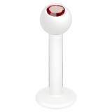 Piercing micro-labret 62 - Plaqué-titane blanc cristal rouge