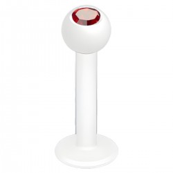 Piercing micro-labret 62 - Plaqué-titane blanc cristal rouge