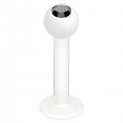 Piercing micro-labret 62 - Plaqué-titane blanc cristal noir