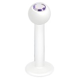 Piercing micro-labret 62 - Plaqué-titane blanc cristal lilas