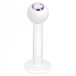 Piercing micro-labret 62 - Plaqué-titane blanc cristal lilas