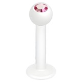 Piercing micro-labret 62 - Plaqué-titane blanc cristal rose