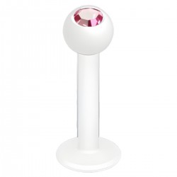 Piercing micro-labret 62 - Plaqué-titane blanc cristal rose