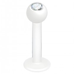 Piercing micro-labret 62 - Plaqué-titane blanc cristal transparent