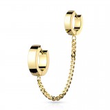 Chaine pour oreille 34 - Gold-ip jaune deux anneaux