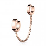Chaine pour oreille 34 - Gold-ip rose deux anneaux