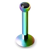 Piercing micro-labret 89 - Plaqué-titane rainbow cristal noir