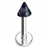 Piercing micro-labret acrylique 25 - Pointe noire paillettes