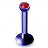 Piercing micro-labret 88 - Plaqué-titane bleu cristal rouge