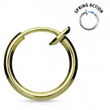 Faux Piercing oreille 68 - Anneau simple plaqué-or jaune