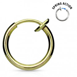 Faux Piercing oreille 68 - Anneau simple plaqué-or jaune