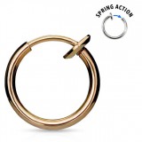 Faux Piercing oreille 68 - Anneau simple plaqué-or rose