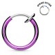 Faux Piercing oreille 68 - Anneau simple plaqué-titane lilas