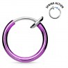 Faux Piercing oreille 68 - Anneau simple plaqué-titane lilas