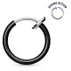 Faux Piercing oreille 68 - Anneau simple plaqué-titane noir