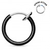 Faux Piercing oreille 68 - Anneau simple plaqué-titane noir