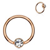 Piercing micro-bcr 137 - Glod-ip rose strass plat