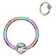Piercing micro-bcr 137 - Anodisé titane rainbow strass plat