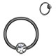 Piercing micro-bcr 137 - Anodisé titane noir strass plat