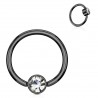 Piercing micro-bcr 137 - Anodisé titane noir strass plat