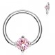 Piercing micro-bcr 142 - Cristal rond rose