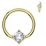 Piercing micro-bcr 141 - Gold-ip jaune cristal rond