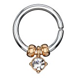 Piercing micro-bcr 147 - Rose cristal rond pendant