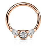Piercing micro-bcr 55 - Rose deux pétales et cercle