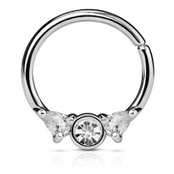 Piercing micro-bcr 55 - Gris deux pétales et cercle