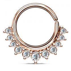 Piercing micro-bcr 187 - Rose tour de strass transparents