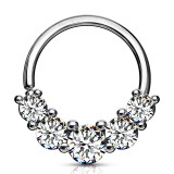Piercing micro-bcr 202 - Gris cinq zircones