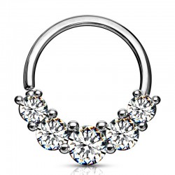 Piercing micro-bcr 202 - Gris cinq zircones