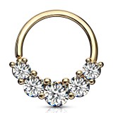 Piercing micro-bcr 202 - Jaune cinq zircones