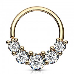 Piercing micro-bcr 202 - Jaune cinq zircones