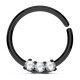 Piercing micro-bcr 152 - Anodisé titane noir cinq strass