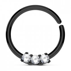 Piercing micro-bcr 152 - Anodisé titane noir cinq strass