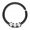 Piercing micro-bcr 152 - Anodisé titane noir cinq strass