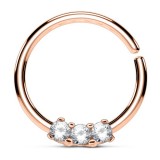 Piercing micro-bcr 152 - Gold-ip rose cinq strass