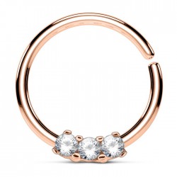 Piercing micro-bcr 152 - Gold-ip rose cinq strass