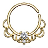 Piercing micro-bcr 157 - Jaune vintage strass transparent