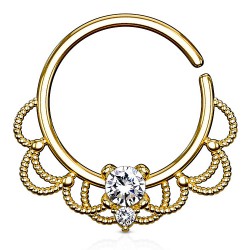 Piercing micro-bcr 157 - Jaune vintage strass transparent