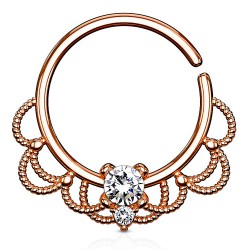 Piercing micro-bcr 157 - Rose vintage strass transparent