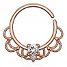 Piercing micro bcr avec strass transparent central rose (157)