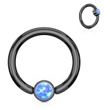 Piercing anneau 1,6mm 22 - Noir opalite bleue