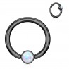 Piercing anneau 1,6mm 22 - Noir opalite aurora