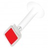 Piercing labret téflon 36 - Losange rouge