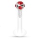 Piercing micro-labret 166 - Téflon boule avec cristaux rouges