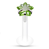 Piercing micro-labret PTFE 141 - Gris cristal vert-pomme étoile