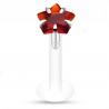 Piercing micro-labret PTFE 141 - Gris cristal rouge étoile